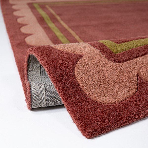 Bordowy wełniany dywan tkany ręcznie 160x230 cm Lois – Flair Rugs-image-3