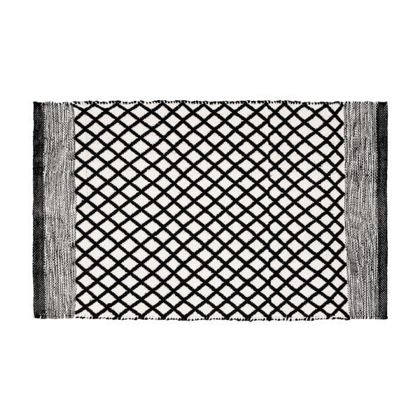 Czarno-biały dywanik łazienkowy z plastiku z recyklingu 50x80 cm Tara – Wenko