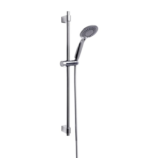 Zestaw prysznicowy ze stali nierdzewnej w kolorze błyszczącego srebra 66 cm Young – Wenko