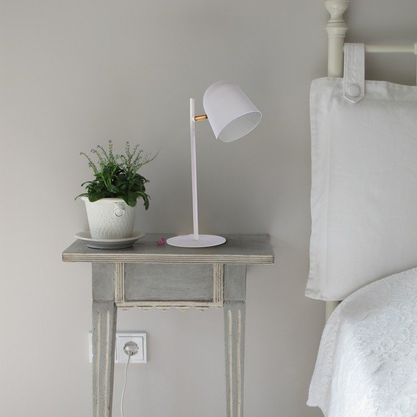 Biała lampa stołowa SULION Paris, wys. 40 cm-image-1