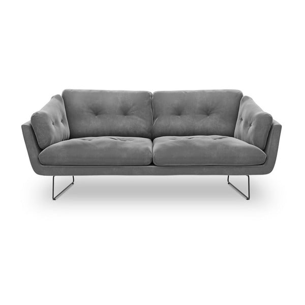 Szara sofa z aksamitnym obiciem Windsor & Co Sofas Gravity