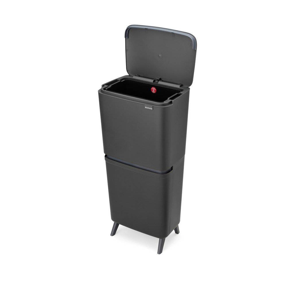 Ciemnoszary plastikowy kosz na śmieci 20+25 l do segregacji odpadów SortUp Recycle Hi – Brabantia