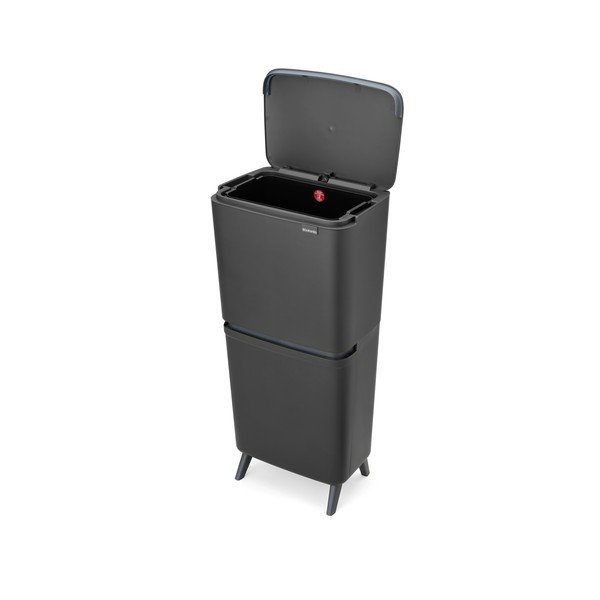 Ciemnoszary plastikowy kosz na śmieci 20+25 l do segregacji odpadów SortUp Recycle Hi – Brabantia
