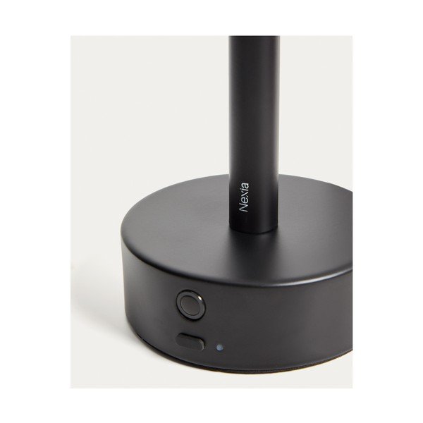 Czarna metalowa lampa stołowa LED (wysokość 30 cm) Bow – Kave Home-image-3