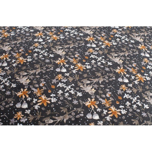 Czarny hoker z kwiatowym wzorem BePureHome Vogue Flower, wys. 79 cm-image-1