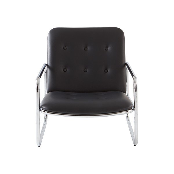 Czarny fotel z imitacji skóry Almelo – Jotex-image-3
