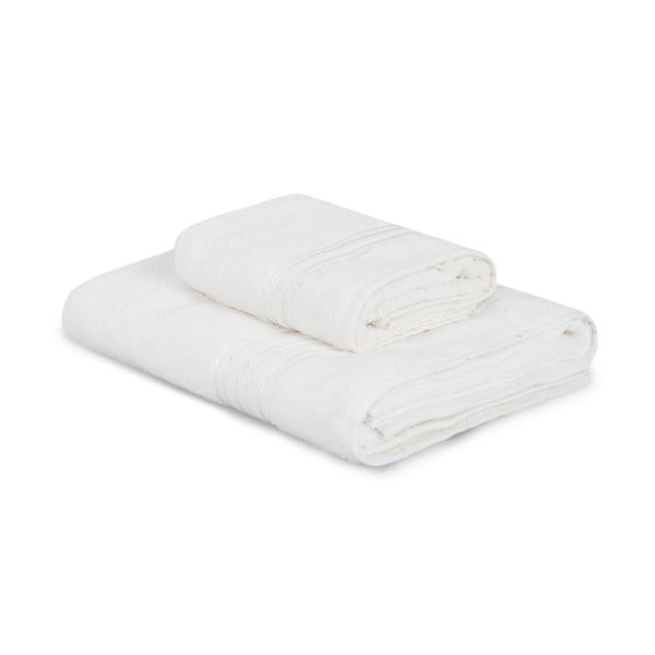 Kremowe bawełniane ręczniki zestaw 2 szt. Dora – Foutastic