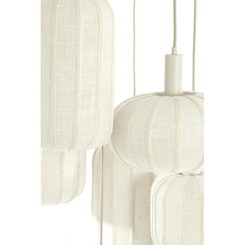 Kremowa lampa wisząca z tekstylnym kloszem ø 50 cm Tufia – Light & Living (zdjęcie 7)