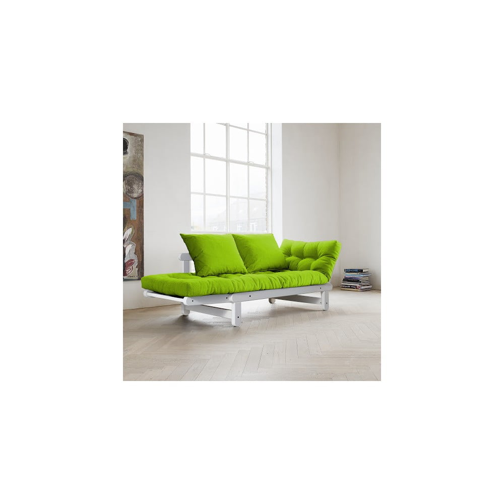 Sofa rozkładana Karup Beat White/Lime