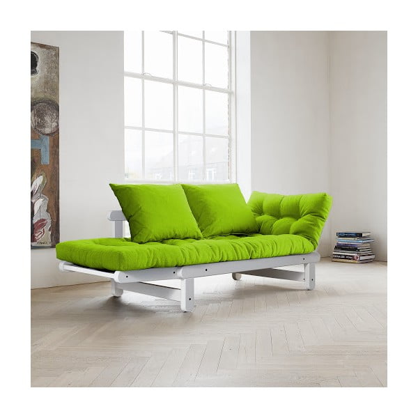 Sofa rozkładana Karup Beat White/Lime