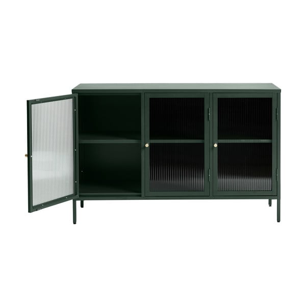 Zielona metalowa witryna Unique Furniture Bronco, wys. 85 cm-image-4