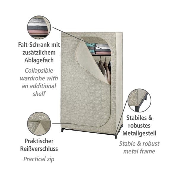 Beżowa tekstylna szafa 90x160 cm Balance – Wenko-image-4