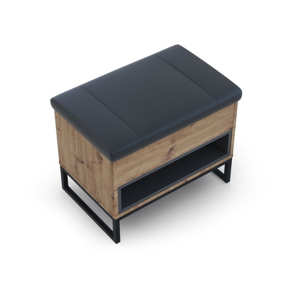 Szafka na buty w dekorze dębu z ławką 62x50 cm Olis – Cosmopolitan Design-image-2