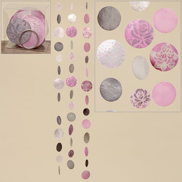 Zestaw 3 różowych dekoracji wiszących Boltze Capiz