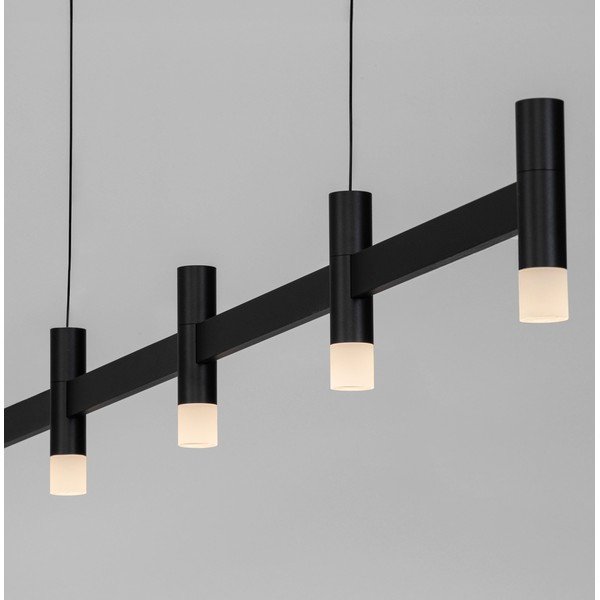 Aluminiowa lampa wisząca LED ze ściemniaczem w kolorze matowej czerni z kloszem ze szkła akrylowego Poetic – Nova Luce-image-1