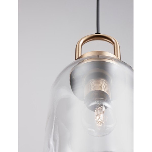 Szklana lampa wisząca w kolorze mosiądzu ze szklanym kloszem ø 15,5 cm Irvine – Nova Luce-image-2