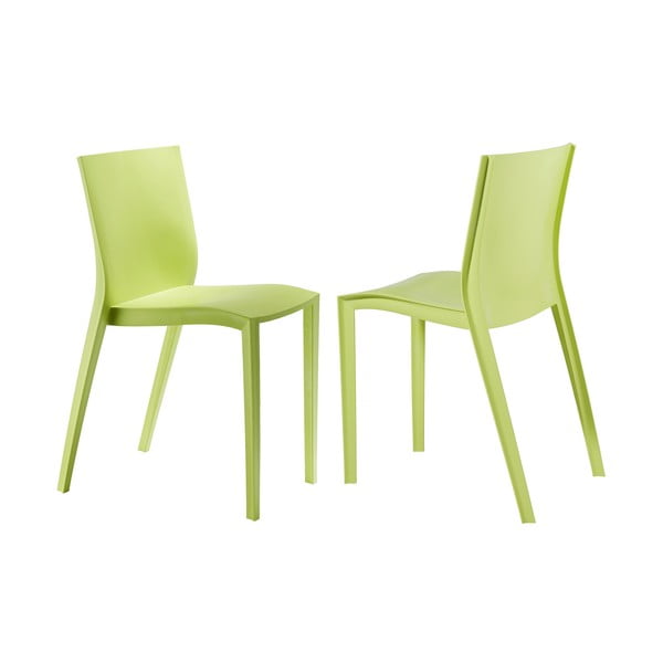 Komplet 2 krzeseł Slick Slick, zielone