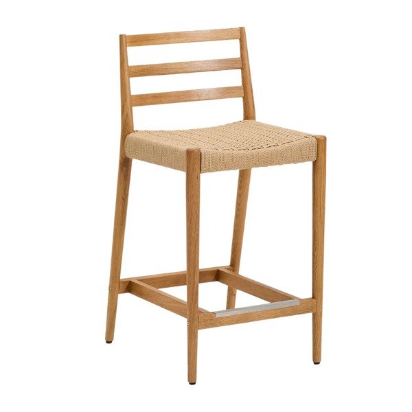 Hoker z litego drewna dębowego w naturalnym kolorze (wysokość siedziska 65 cm) Analy – Kave Home