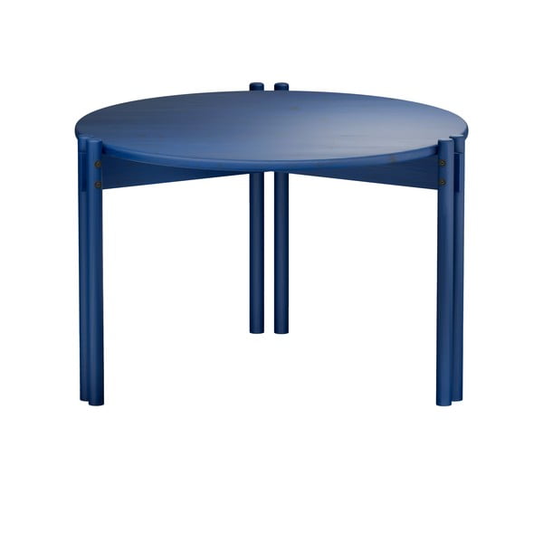 Niebieski okrągły stolik z litego drewna sosnowego ø 60 cm Sticks – Karup Design