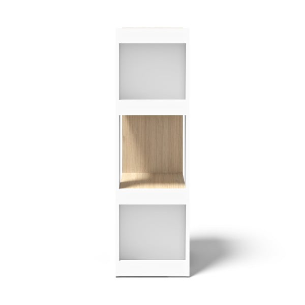 Biały regał w dekorze dębu 40x114 cm Ella – TemaHome-image-2