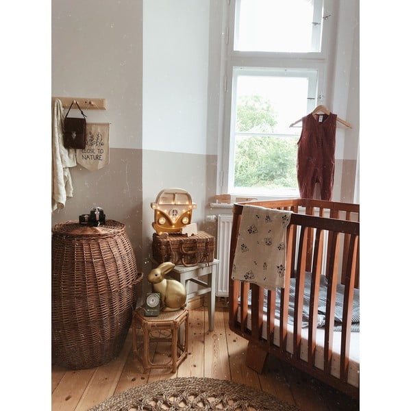 Lampa stołowa z drewna sosnowego pomarańczowa Little Lights Van, wysokość 29 cm-image-4