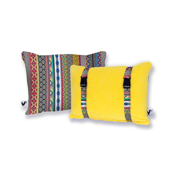 Żółta dwustronna poduszka plażowa Origama Inka