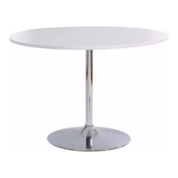 Stół z białym blatem z połyskiem Støraa Terri, Ø 110 cm