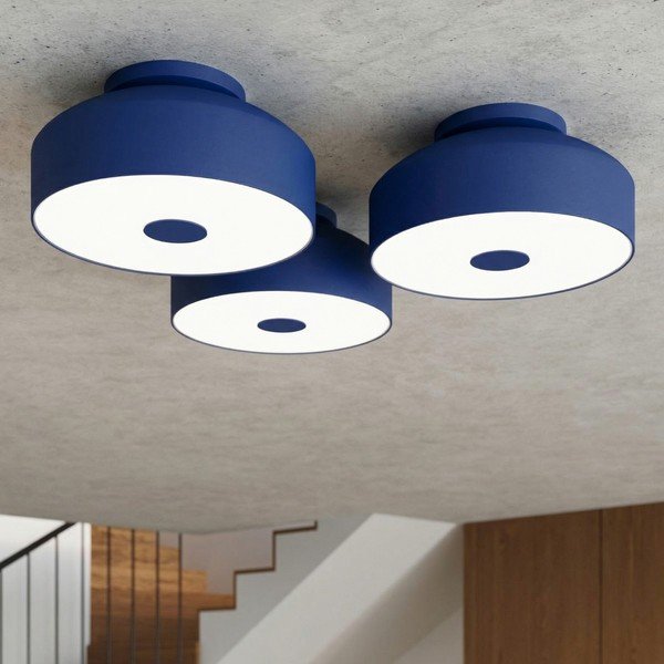 Niebieska stalowa lampa sufitowa ø 30 cm Omiq – Sollux-image-3