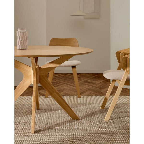 Okrągły stół z blatem w dekorze dębu ø 120 cm Naanim – Kave Home-image-1