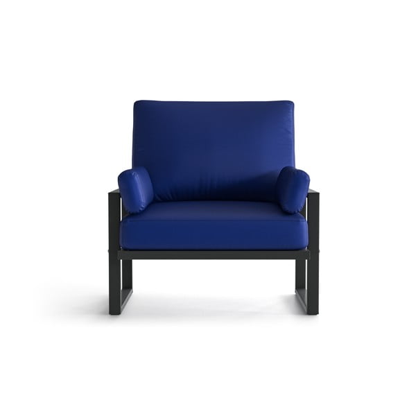 Niebieski fotel ogrodowy z podłokietnikami Marie Claire Home Angie