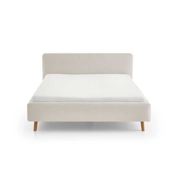 Kremowe tapicerowane łóżko dwuosobowe bez stelaża 160x200 cm Mattis – Meise Möbel-image-3
