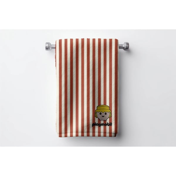 Czerwony bawełniany ręcznik dziecięcy 75x140 cm Stripes – Playmobil