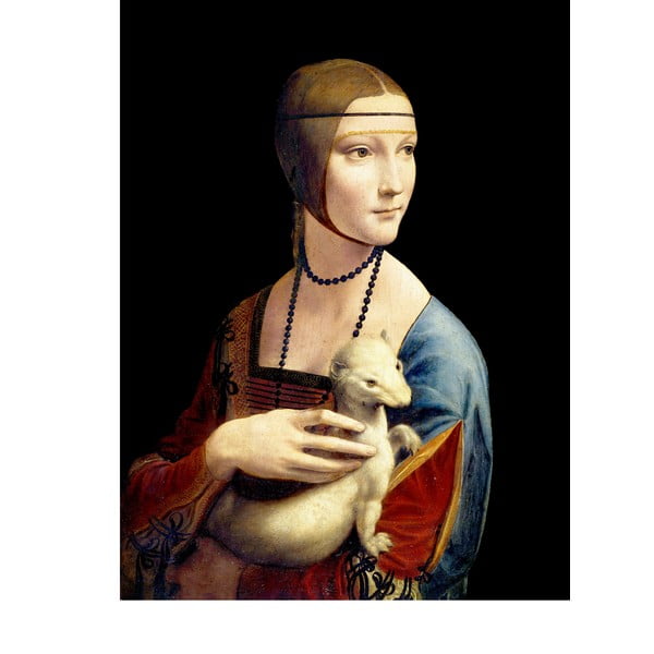 Obraz – reprodukcja 50x70 cm Lady with an Ermine, Leonardo Da Vinci – Fedkolor