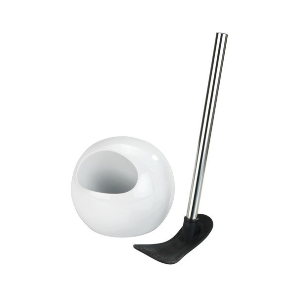 Biała ceramiczna szczotka do WC Wenko Rimless-image-1