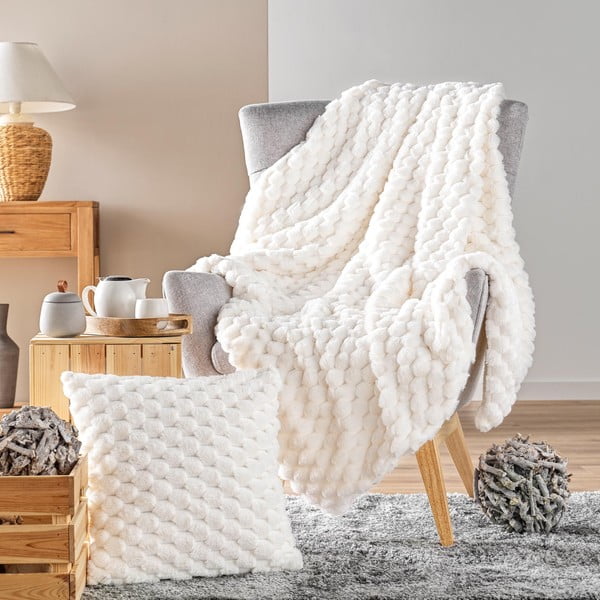 Poduszka dekoracyjna ze sztucznego futra 45x45 cm Frosty – douceur d'intérieur-image-1