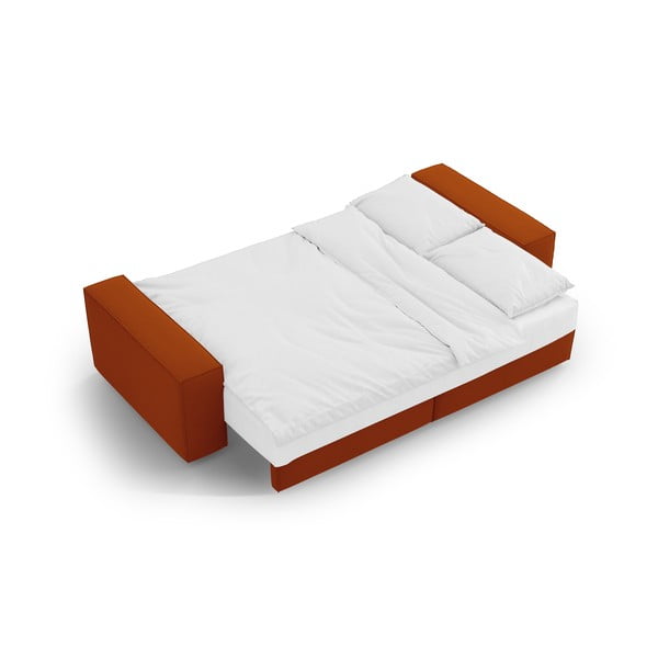 Ceglasta rozkładana sofa 247 cm Jodie – Micadoni Home-image-4