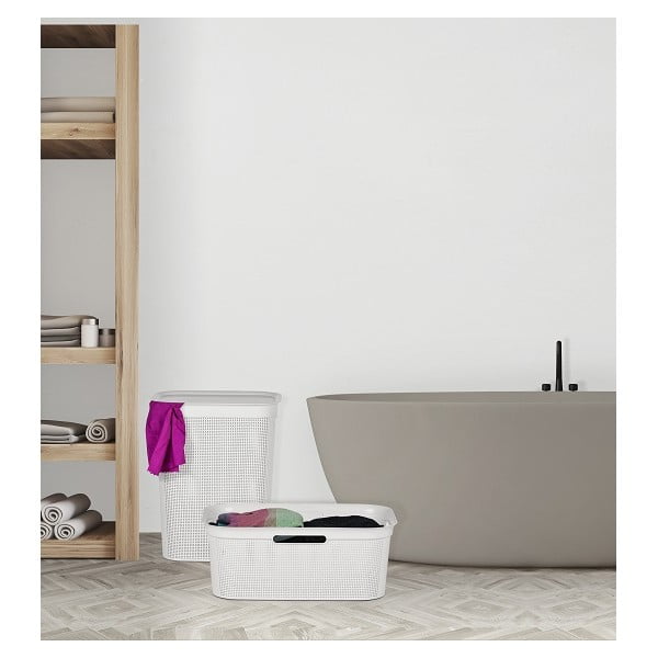 Biały plastikowy kosz na pranie 41 l Brisen – Rotho-image-2
