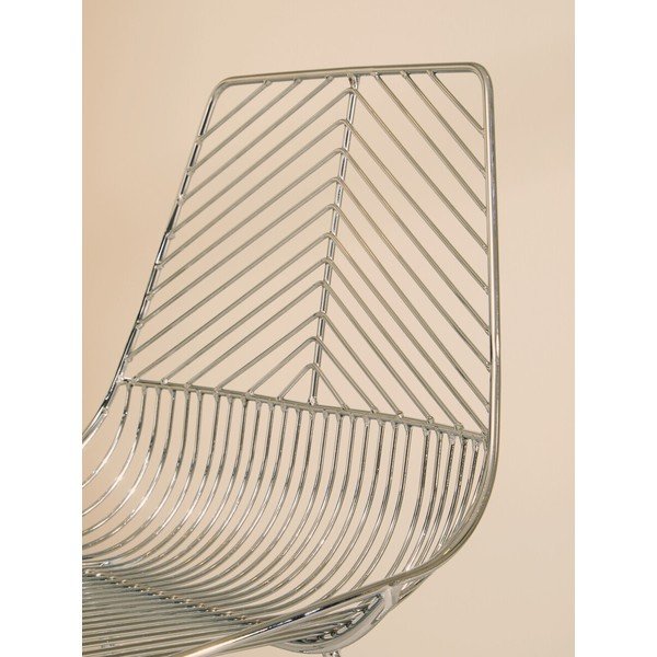 Metalowe krzesło w kolorze srebra District – Premier Housewares-image-4