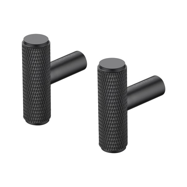 Czarne ścienne metalowe haczyki zestaw 2 szt. Rof – Blomus