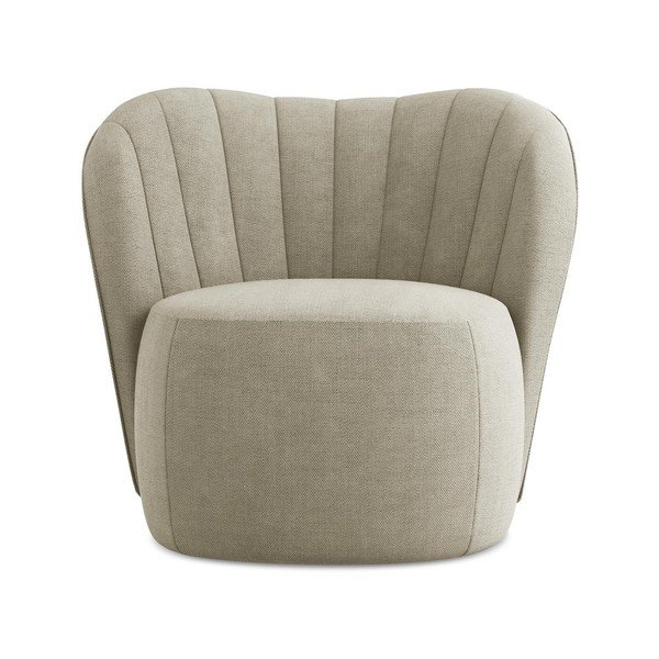 Beżowy fotel z tkaniny szenilowej Keloa – Makamii-image-1