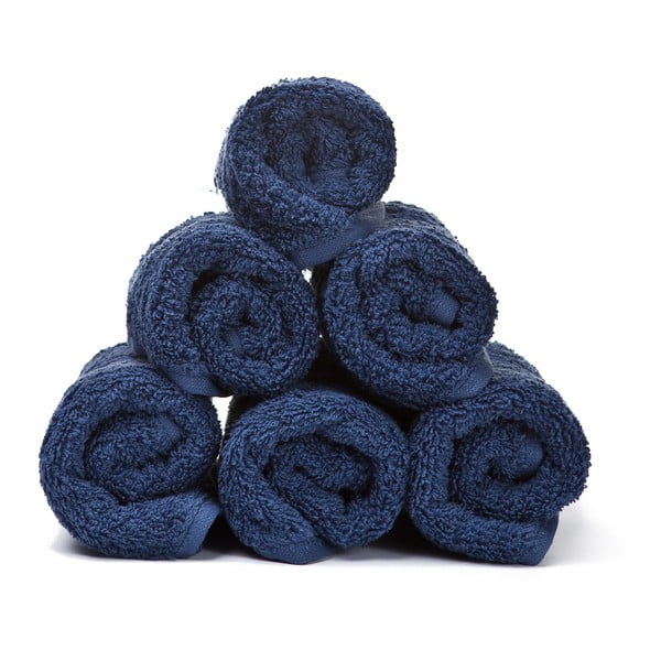 Zestaw 6 niebieskich ręczników bawełnianych Casa Di Bassi Guest, 30x50 cm