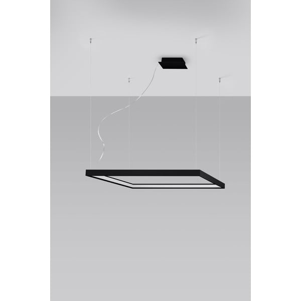 Czarna lampa wisząca LED 80x80 cm Aura – Sollux-image-1