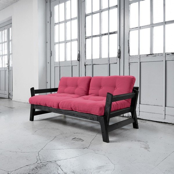 Sofa rozkładana Karup Step Black/Magenta