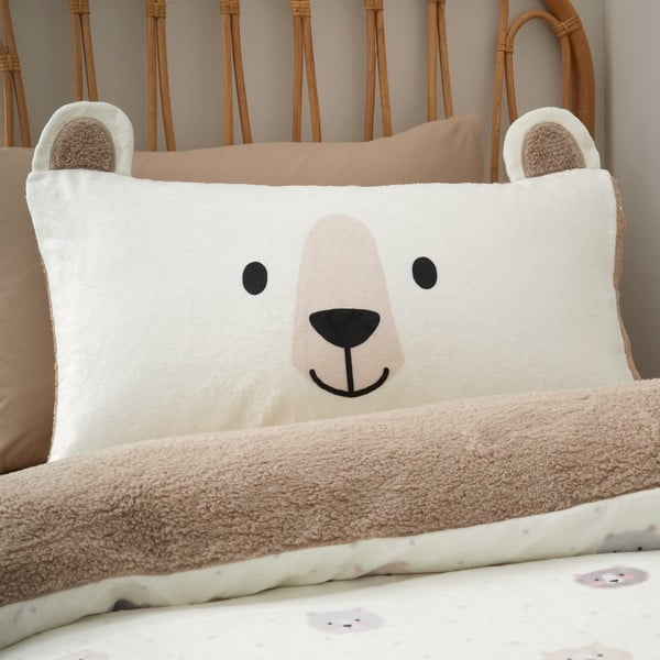 Brązowo-kremowa pościel dziecięca dwuosobowa z mikropluszu 200x200 cm Cosy Bear – Catherine Lansfield-image-2