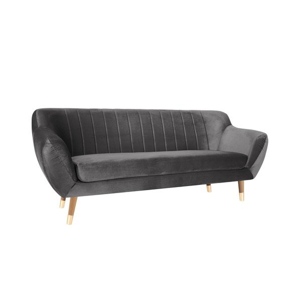 Szara aksamitna sofa Mazzini Sofas Benito, 188 cm-image-2