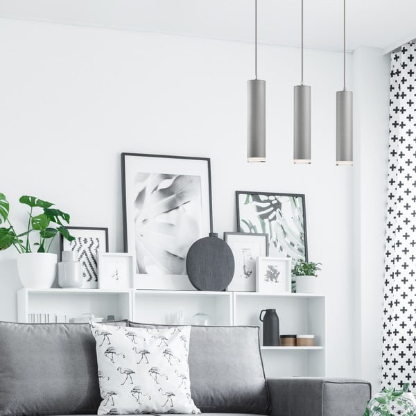 Szara lampa wisząca − LAMKUR-image-1