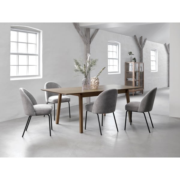 Brązowy rozkładany stół z blatem w dekorze dębu 95x200 cm Bari – Unique Furniture-image-1