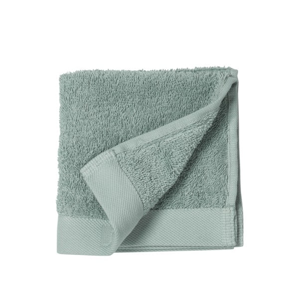 Zielony ręcznik z bawełny frotte Södahl Leaf, 30x30 cm-image-2