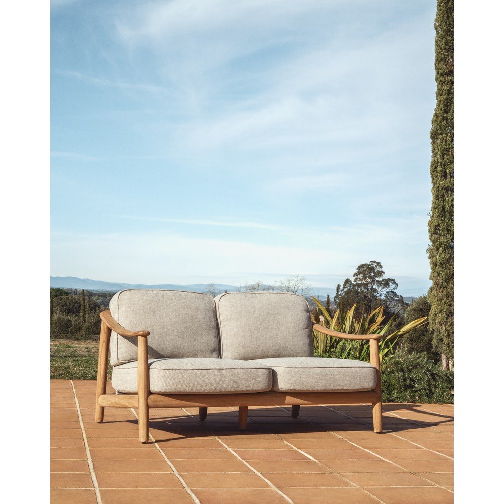Beżowa/w naturalnym kolorze tapicerowana sofa ogrodowa Elunda – Kave Home (zdjęcie 5)