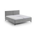 Szare tapicerowane łóżko dwuosobowe ze stelażem 160x200 cm Piano – Meise Möbel